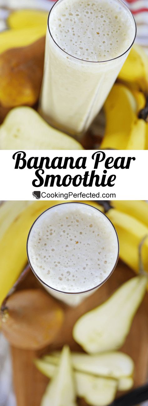 Banana Pear Smoothie, Pear And Banana Smoothie, Pear Protein Smoothie, Blendjet Recipe, Pear Cobbler Recipe, Pear Smoothie Recipes, Pear Recipes Easy, Mixology Recipes, Horchata Recipe