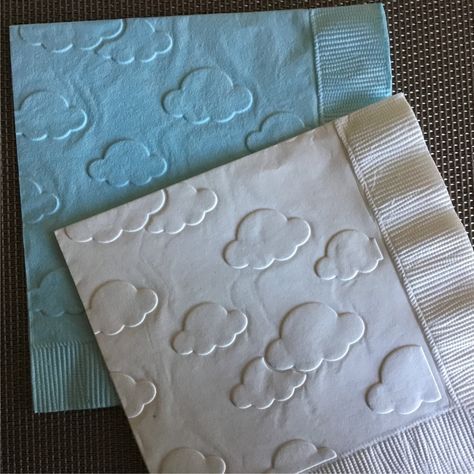 Cloud Embossed Napkin Nursery Travel All Occasion Beverage Cocktail - Etsy Canada Cloud Theme Party, Cloud Baby Shower Theme, Cloud Party, Cloud Theme, Bridal Shower Inspo, First Birthday Boy, Cloudy Skies, On Cloud Nine, Second Birthday