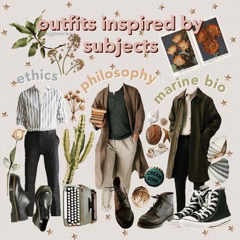 Philosophy Outfit Aesthetic, Philosophy Teacher Aesthetic, Philosophy Student Outfit, College Professor Aesthetic Outfit, College Majors As Outfits, Literature Student Outfit, Philosophy Outfit, Chaotic Academia Lookbook, Polyvore Aesthetic