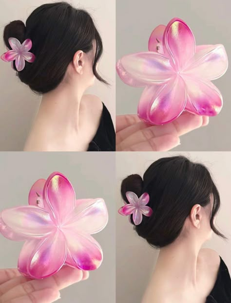 Stylish Jewelry Accessories, Flower Hair Claw, Designer Hair Accessories, Violet Aesthetic, Hair Tie Accessories, Hair Accessories Clips, Acrylic Nails Coffin Pink, Flower Hair Clip, Hair Claw Clip