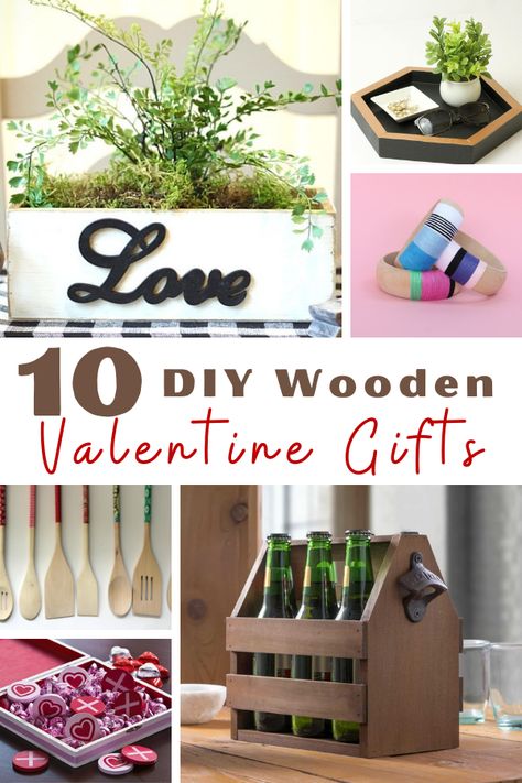 DIY Wooden Valentine Gifts Diy Wood Valentines Gifts, Wooden Valentine Gifts, Diy Wood Gifts For Girlfriend, Homemade Wood Gifts For Wife, Wooden Gifts For Girlfriend, Diy Wood Candles, Wood Candle Holders Diy, Easy Homemade Gifts, Halloween Express