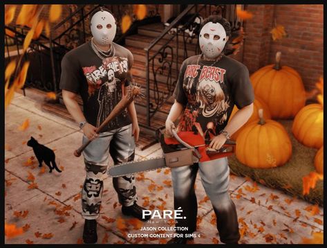 sims 4 halloween cc Sims 4 Halloween Cc, Sims 4 Cc Tumblr, Sims 4 Halloween, Halloween Month, Jason Mask, Jake Park, Full Body Costumes, Horror Decor, Halloween Men