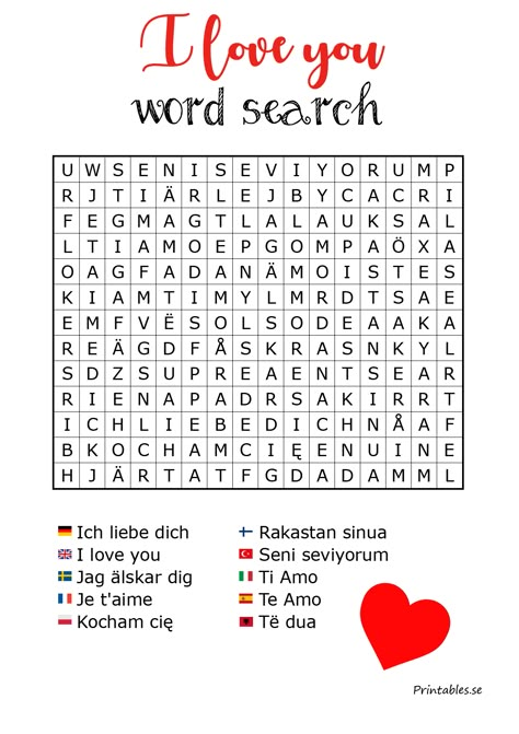 Word search: I love you I Love You Word Search, Word Search For Boyfriend, A-z I Love You, I Love You Diy, I Love You Crafts, Diy Word Search, Love Letters Ideas, Love Word Search, Best Friend Application