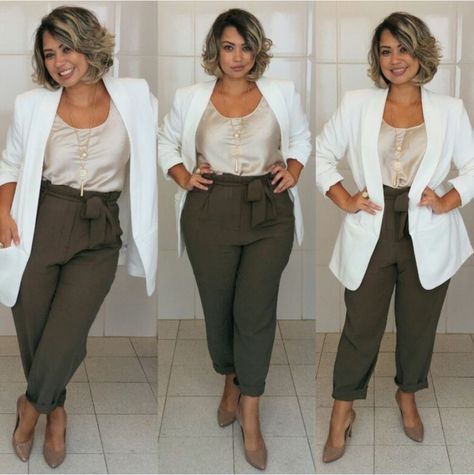 Curvey Business Casual, Formal Casual Outfits Women Plus Size, Modern Business Attire Women Plus Size, Professional Clothes Plus Size, Slacks Outfit Formal Women Plus Size, Office Attire For Short Women, Work Dresses For Women Plus Size, Paper Bag Pants Outfit Plus Size, Plus Size Work Conference Outfit