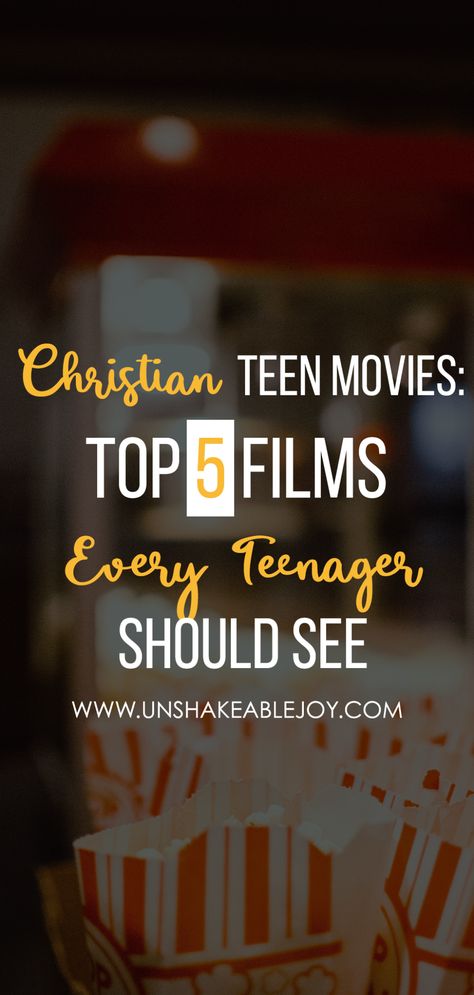 Christian Teen Movies: Top 5 Films Every Teenager Should See - Unshakeable Joy Good Christian Movies, Every Teenagers, Teen Shows, Inspirational Movies, Christian Romance, Christian Pins, Teen Movies, Christian Movies, Youth Group