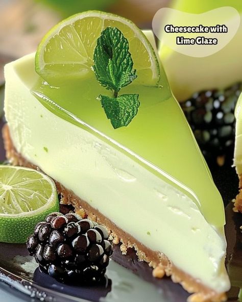 Daily Recipes and Tips 😋 The Original | 😍💚 Refreshing Lime Mousse Cheesecake with Lime Glaze | Facebook Lime Mousse, Mousse Cheesecake, Lime Glaze, Cheesecake Toppings, Baking Stuff, Cheesecake Mousse, Lime Cheesecake, Daily Recipes, Graham Cracker Crumbs