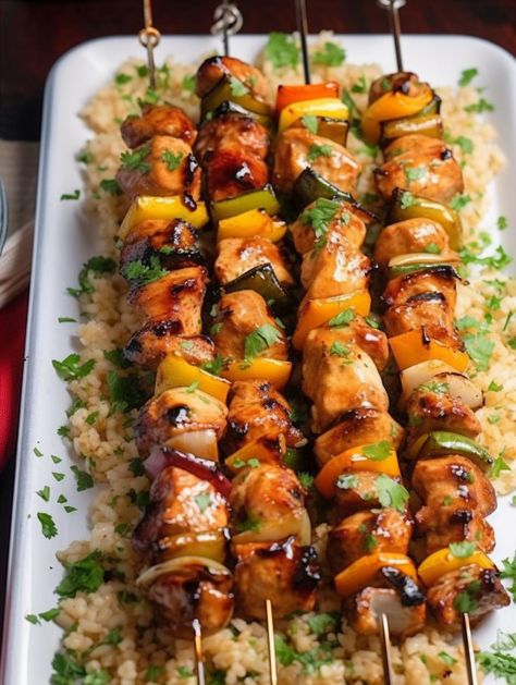 Chicken Kabob Marinade, Kabob Marinade, Recipes For Chicken, Grilled Chicken Kabobs, Steak Kabobs, Kabob Recipes, Chicken Kabobs, Watermelon Salad, Salad Dressing Recipes