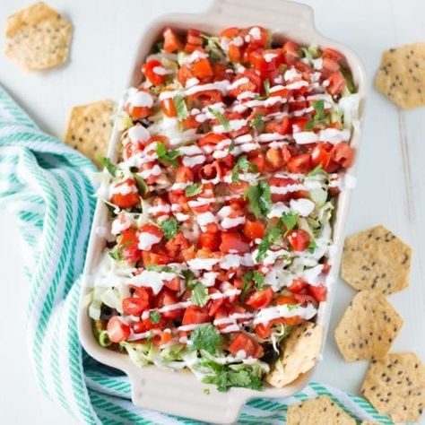 Gluten Free Dairy Free Appetizers, Dairy Free Dips, Dairy Free Appetizers, 7 Layer Dip, Seven Layer Dip, Superbowl Appetizers, Layer Dip, Superbowl Party Food, 7 Layer