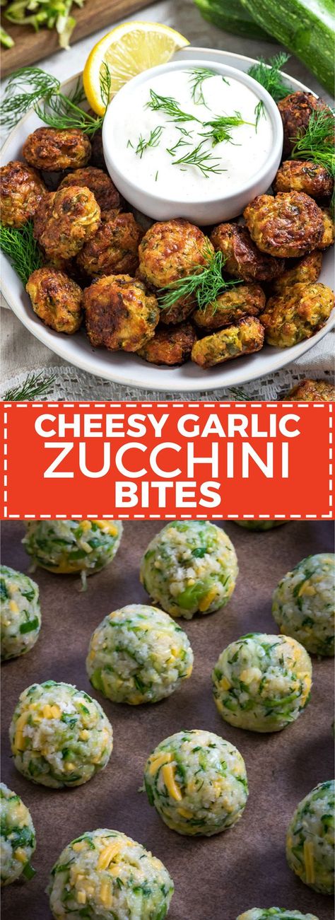 Garlic Zucchini, Zucchini Bites, Snacks Appetizers, Idee Pasto Sano, Zucchini Recipes, Veggie Dishes, Vegetable Dishes, Veggie Recipes, Appetizer Snacks