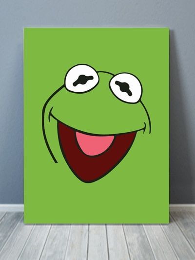 Kermit Painting, Sapo Kermit, Disney Canvas Art, Disney Canvas, Simple Canvas Paintings, Cute Canvas Paintings, Easy Canvas Art, Canvas Drawings, Cartoon Painting