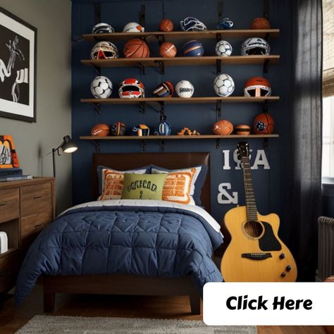 [CommissionsEarned] Swing For The Fences With These Baseball-Themed Bedroom Ideas For Your Teen! Explore Ways To Incorporate Their Favorite TeamS Gear, Colors, And Memorabilia Into A Stylish And Functional Space TheyLl Love. Perfect For Baseball Enthusiasts! #Baseballdecor #Teenboyroom #Sportsbedroom #Baseballlovers #teenboybedroomdecoratingideas Bedroom Ideas For Teen Boys, Soccer Kids Room, Boys Soccer Bedroom, Boys Basketball Bedroom, Soccer Themed Bedroom, Basketball Themed Bedroom, Baseball Themed Bedroom, Twin Boys Bedroom, Teen Boy Bedroom Decor