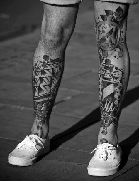 80 Shin Tattoos For Men - Masculine Lower Leg Design Ideas Tattoo Bein Frau, Tattoos Masculinas, Tato Tradisional, Best Leg Tattoos, Lower Leg Tattoos, 16 Tattoo, Shin Tattoo, Tattoo Old School, Tattoo Inspiration Men