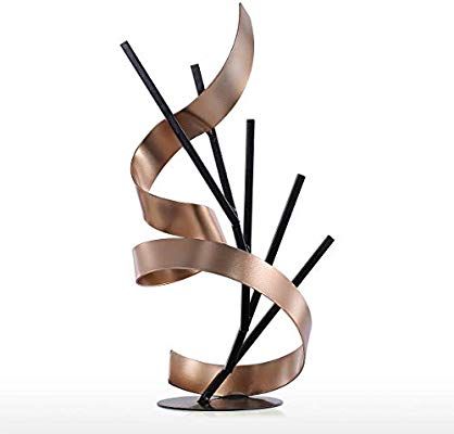 Line Sculpture, Twisted Ribbons, Ribbon Sculpture, Metal Sculptures, Sculpture Metal, Metal Art Sculpture, Diy Metal, Straight Line, Modern Sculpture