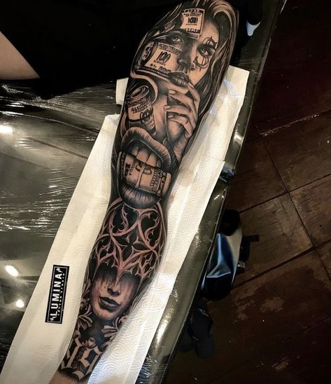 Sleeve Tattoos Money, Full Leg Tattoos Men's, Chicano Leg Tattoo, Leg Sleeve Tattoo Men Full, Chicano Leg Sleeve, Leg Sleeve Tattoo Men, Full Leg Tattoo Men, Leg Tats Men, Gangsta Style Tattoo