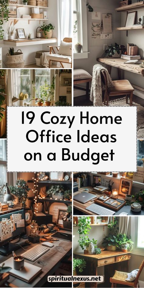 Want a cozy office without breaking the bank? Discover affordable ways to add warmth and personality to your workspace, like using thrifted decor, DIY projects, and strategic lighting. Create a dreamy office on a dime! #BudgetFriendly #CozyHomeOffice #DIYDecor Cozy Corner Office Ideas, Office With Fairy Lights, Home Office Decor Wall, Shelf Above Computer Desk, Office With Windows Ideas, Aesthetic Wfh Setup, Cozy Office Home, Small Office Makeover On A Budget, Home Office For Remote Work