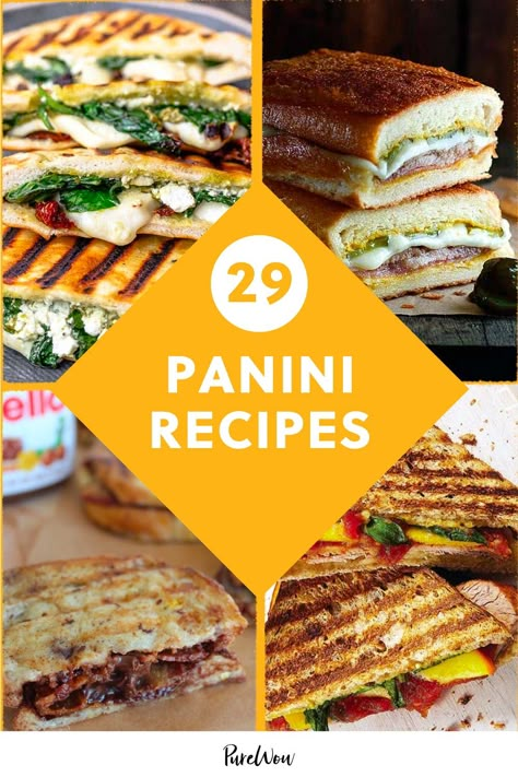 Panini Press Sandwich Recipes, Good Panini Recipes, Homemade Panini Sandwiches, Melted Sandwich Recipes, Hot Panini Sandwiches, Panini Ideas Sandwiches, Bacon Panini Sandwiches, Pannini Italian Recipe, Easy Toasted Sandwich Recipes