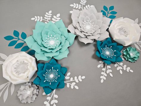 Girls Teal Room, Teal Girl Nursery, Maeve Bedroom, Teal Nursery Girl, Teal Room Decor, Paper Flowers Nursery Wall, Twin Nursery Room, Pink Nursery Room, Emily Room