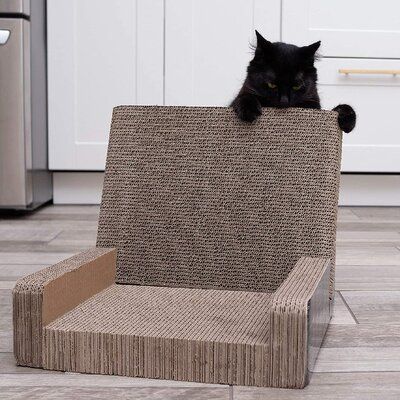 Save your furniture! The scratching pad satisfies your cat's natural scratching instinct and is reversible for 2x the scratching surface for cat scratching joy! | Tucker Murphy Pet™ 4.57" Ants Luxe Cat Lounger & Cat Scratcher Cardboard in Brown, Size 4.57 H x 16.0 W x 16.0 D in | Wayfair Diy Cat Scratcher, Cardboard Cat House, Cardboard Cat Scratcher, Homemade Cat Toys, Cardboard Cat, Cool Cat Trees, Diy Cat Toys, Cat Lounge, Cat Scratchers