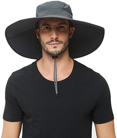 Amazon.com: Super Wide Brim Sun Hat-UPF 50+ Protection,Waterproof Bucket Hat for Fishing, Hiking, Camping, Boating,Breathable Nylon & Mesh (Dark Grey): Clothing Movement Fitness, Hiking Hat, Mens Sun Hats, Wide Brim Sun Hat, Fishing Hat, Red River, Hat For Man, Brim Hat, Hot Weather