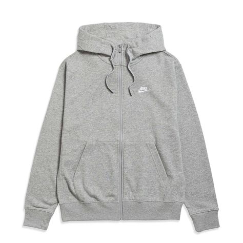 Grey Nike Zip Up Hoodie Outfit, Nike Zip Up Hoodie Outfit, Rosa Sweatpants, Grey Nike Hoodie, Pretty Shoes Sneakers, Nike Zip Up, Cute Jackets, Hoodie Outfit, Heather White