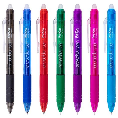 ParKoo Retractable Erasable Gel Pens Clicker, Fine Point, Assorted Color Inks, 7-Pack Pilot Frixion Pens, Sharpie Colors, Erasable Markers, Drawing Instruments, Erasable Gel Pens, Frixion Pens, Best Pencil, Pilot Frixion, Crossword Puzzles