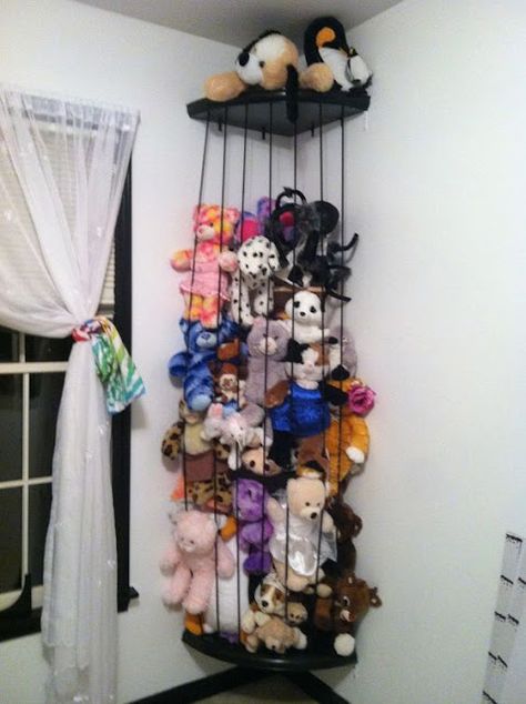 Stuffed Animal Zoo, Soft Toy Storage, Stuffed Animal Storage, Toy Rooms, Organization Kids, Toy Organization, Kids Storage, Diy Stuffed Animals, Craft Storage