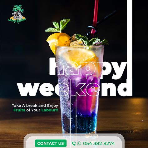 A sample weekend poster for a cocktail bar. #DrinkWithPassion #Happyweekend #Weekendflyer #graphicDesigner Cocktail Social Media Post, Weekend Poster, Bar Banner, Bar Mobile, Bar Poster, Banner Ads Design, Mobile Bar, Creative Ads, Cocktail Bar