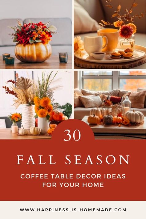 The beauty of fall coffee table decor is that there's no one-size-fits-all approach. It's all about reflecting your personal style and Fall Coffee Table Decor, Fall Coffee Table, Happiness Is Homemade, Coffee Table Decor, Bird Statues, Fall Coffee, Hand Painted Stones, Snack Bowls, Going Natural