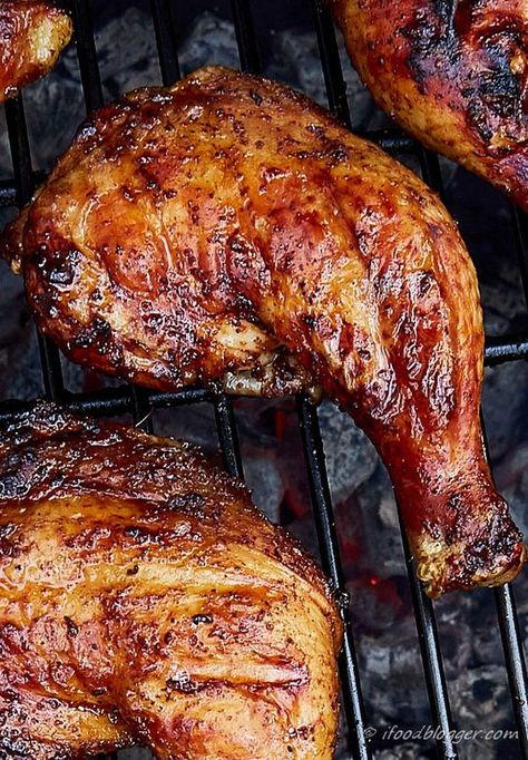 African Stickers, Grilled Chicken Leg Quarters, Summer Grilled Chicken, Charcoal Grilled Chicken, Grilled Chicken Legs, Bbq Chicken Legs, Chicken Breast Crockpot Recipes, Poultry Farming, Crockpot Chicken Breast