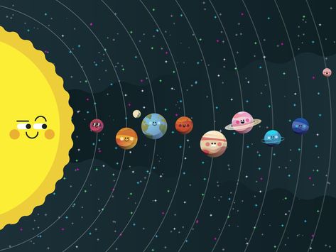 Solar System ?? by Andres Gonzalez Solar System Gif, Solar System Animation, Solar System Illustration, Solar System Clipart, Solar System Design, Solar System Projects, Video Inspiration, Creative Infographic, Ipad Drawings