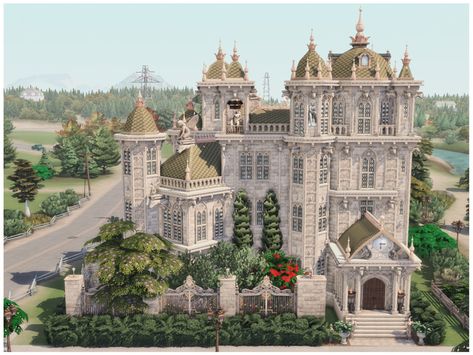 The Sims Resource - MM The Ivory Chateau Sims 4 Chateau, Sims 4 Palace, Sims Mansion, Tiny Loft, The Sims 4 Lots, Decals Codes, Play Sims 4, Cc Mods, Sims Builds