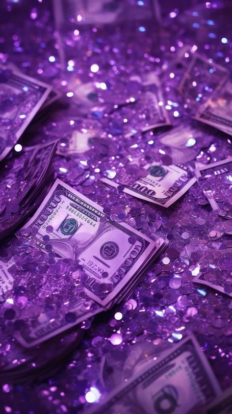 A purple money glitter backgrounds abundance currency.  | premium image by rawpixel.com / Pitcha Benrohman Purple Glam Aesthetic, Wallpaper For Iphone Purple, Cash Wallpaper, Iphone Purple Wallpaper, Money Glitter, Purple And Pink Wallpaper, Dollar Wallpaper, Purple Money, Purple Glitter Wallpaper