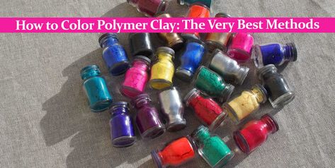 Paint For Polymer Clay, How To Make Polymer Clay Shine, How To Color Polymer Clay Diy, How To Colour Clay, How To Color Polymer Clay, Coloring Polymer Clay, How To Color Clay, Polymer Clay Painting Techniques, Polymer Clay Acrylic Paint