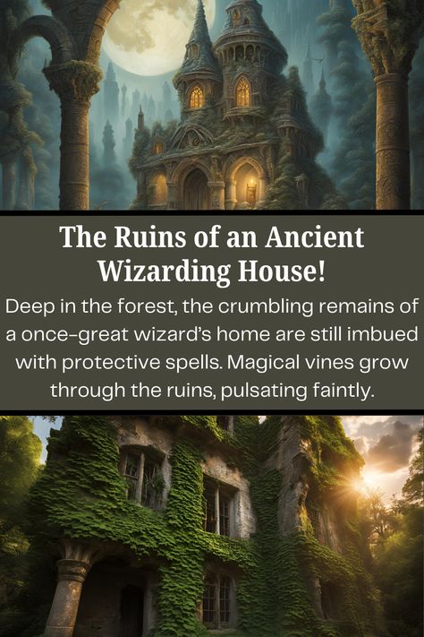 Venture into the depths of an enchanted forest and discover the crumbling remains of a once-grand wizard's home! 🏰✨ Still imbued with protective spells, this magical ruin features pulsating vines and echoes of forgotten enchantments. Explore the secrets hidden within these ancient stones and imagine the lives of the wizards who once dwelled here.