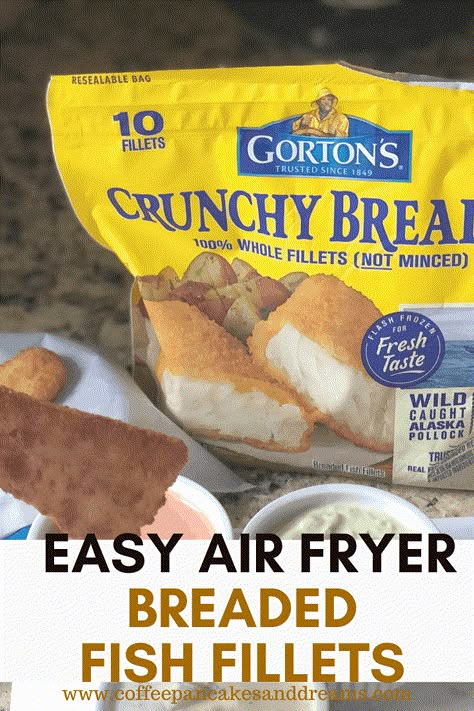 Air Fryer Frozen Fish Fillets Recipes, Breaded Fish Fillet, Air Fryer Breaded Fish, Kid Dinner, Coconut Meringue, Breaded Fish, Frozen Fish Fillets, Coffee Pancakes, Air Fried Fish