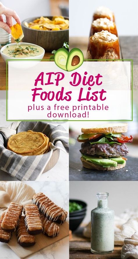 Here's the complete yes/no AIP Diet foods list for the autoimmune paleo protocol, with a free printable food list you can download! Aip Lifestyle, Aip Dinner, Autoimmune Diet Recipes, Aip Diet Recipes, Autoimmune Paleo Diet, Autoimmune Paleo Recipes, Autoimmune Diet, Inflammation Diet, Best Diet Foods