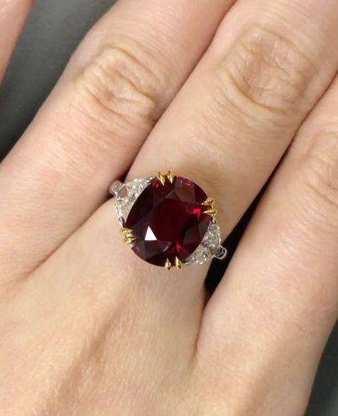 Dehres on Instagram: "The 6.00+ carat Mozambique ruby glows with a saturated, 'vivid red' color. Framed on each side by half moon diamonds, this ruby collector's piece showcases one of nature's most coveted gemstones in spectacular brilliance.⁠
⁠
(J287402R)⁠
⁠
See this incredible piece at Asia's Iconic Jewelry & Gemstone Show: ⁠
JGW Jewellery & Gem World Hong Kong⁠
20-24 Sept 2023, Grand Hall, Booth GH-C04⁠
⁠
For more info: dehres.com/exhibitions-events/" Mozambique Ruby, Iconic Jewelry, Grand Hall, Jewelry Gemstone, Half Moon, Mozambique, Exhibitions, Red Color, Gemstone Jewelry