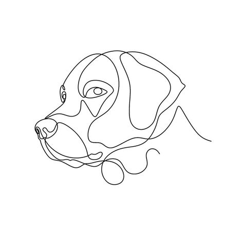 Simple One Line Drawings, Pitbull Tattoos, One Line Design, Aesthetic Wall Prints, One Line Animals, Cat And Dog Tattoo, Continuous Line Tattoo, Dog Line Drawing, Pitbull Tattoo