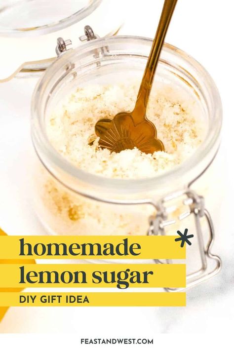 This easy lemon sugar is the perfect addition to almost anything. The light citrus flavor paired with sugary sweetness is oh so tasty! https://feastandwest.com/lemon-sugar/ Lemon Cocktails, Candied Lemon Slices, Garnish Ideas, Microplane Zester, Iced Lemon Pound Cake, Tart Flavors, Lemon Drop Cookies, Margarita Salt, Infused Sugar