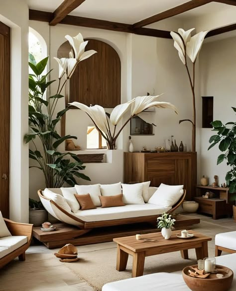 Resort Interior Design, Tropical Interior, Beach House Living Room, Living Room Decor Inspiration, White Lily, Living Room Design Decor, House Outside Design, Home Design Living Room, Home Room Design