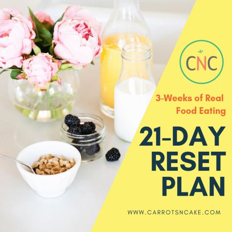 THIS 21-Day-Reset Plan to help you hit the reset button with three weeks of real food! Healthy eating can be difficult, but this plan makes it super simple and fun. It provides you with everything you need to get back on track with healthy habits, including 30+ whole food recipes, weekly meal prep guides, grocery shopping lists, and more!  #carrotsncake #resetplan #healthyeating 21 Day Reset, Food Reset, Macros Diet Recipes, Macro Diet, Macros Diet, Weekly Meal Prep, Meal Prep Guide, Macro Friendly Recipes, Shopping List Grocery