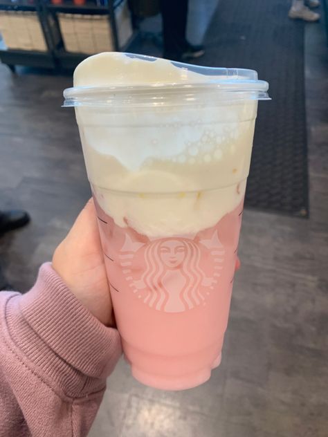 starbucks Starbucks Pink Drink, Starbucks Orders, Starbucks Order, How To Order Starbucks, Cold Foam, Pink Drink, Pink Starbucks, Starbucks Recipes, Pink Drinks