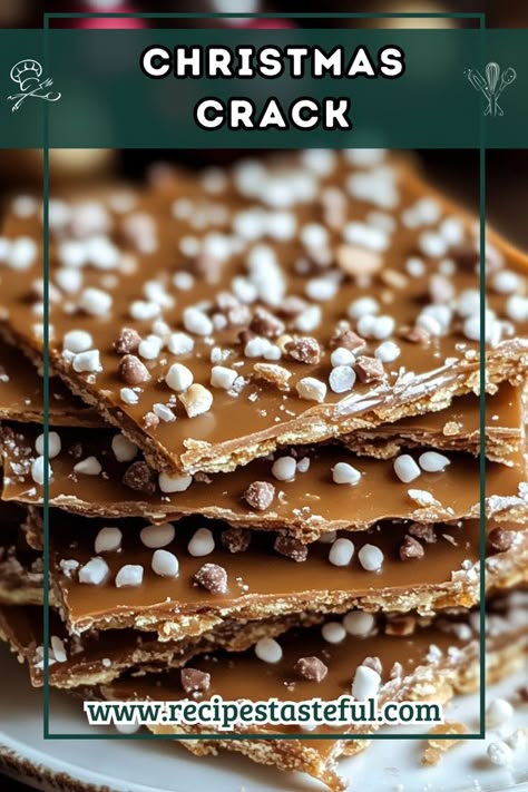 This Christmas Crack, also known as Saltine Cracker Toffee, is a delightful treat that combines salty, sweet, and chocolaty flavors. Perfect for holiday gatherings or as a sweet snack, it's incredibly easy to make and sure to impress everyone! Cracker Candy Recipe Saltine Christmas, Saltine Toffee Recipe, Christmas Crackers Recipe Saltine Toffee, Christmas Cracker Toffee, Saltine Cracker Recipes, Candy Cane Cookie Recipe, Saltine Cracker Toffee, Saltine Cracker, Christmas Baking Gifts