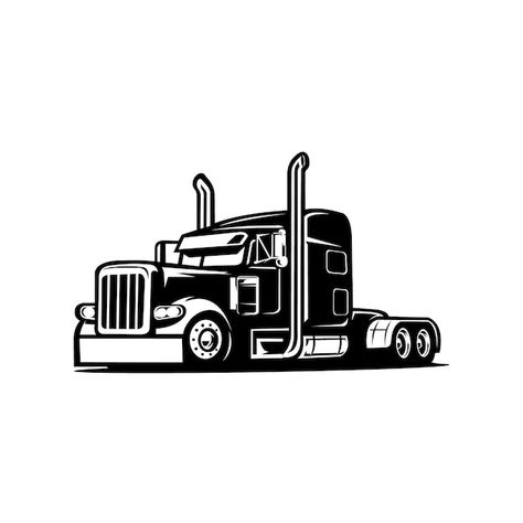 Premium truck silhouette, semi truck ima... | Premium Vector #Freepik #vector #trailer #trailer-truck #semi-truck #truck Truck Silhouette, Truck Images, Tractor Cabs, Truck Names, Bass Fishing Shirts, Crown Tattoo Design, Peterbilt 379, Semi Trailer, Big Rig Trucks