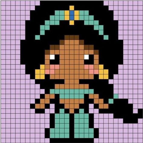 Modele Pixel Art Disney, Pixel Art Disney, Princess Blankets, Modele Pixel Art, Easy Perler Beads Ideas, Easy Pixel Art, Pixel Art Templates, Cool Pixel Art, Pixel Drawing