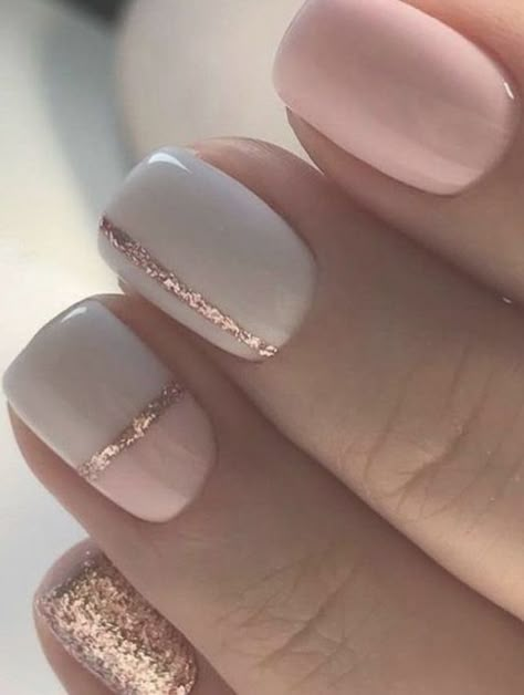 Short Nail Manicure, Cute Summer Nail Designs, Solid Color Nails, Gold Nail Art, Nail Art Designs Summer, Short Nails Art, Rose Gold Nails, Cute Summer Nails, Nails Prom