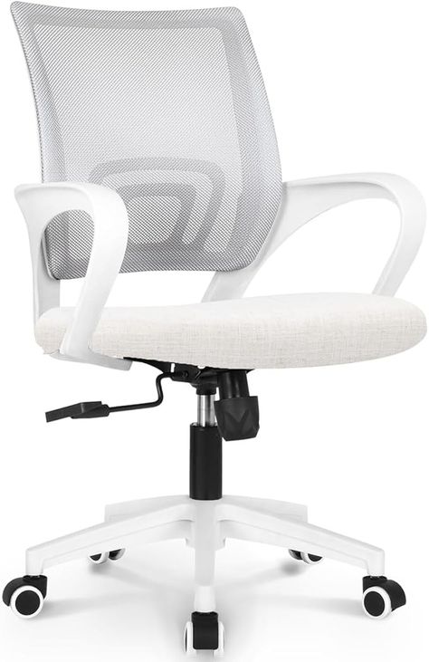 Amazon.com: NEO CHAIR Office Computer Desk Chair Gaming-Ergonomic Mid Back Cushion Lumbar Support with Wheels Comfortable Blue Mesh Racing Seat Adjustable Swivel Rolling Home Executive (Pink) : Home & Kitchen Office Gaming Chair, White Office Chair, Grey Office, Computer Desk Chair, Chair Office, Office Computer Desk, White Chair, Office Desk Chair, Small Desk