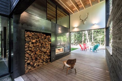 Blackened wood house by Robert Hutchison provides retreat in Seattle forest Architecture Courtyard, Clad Home, Woodland House, Gorgeous Houses, Modern Cottage, Courtyard House, Cabin In The Woods, Wood Bedroom, Forest House