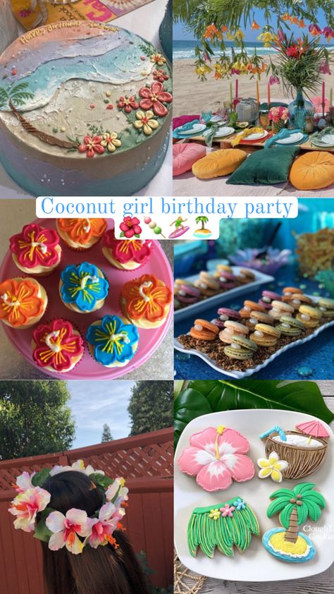 Beach Theme Birthday Party, Summer Birthday Cake, Beach Theme Birthday, Ocean Birthday Party, Sweet Sixteen Birthday Party Ideas, Girly Birthday Party, Luau Birthday Party, Ocean Birthday, Hawaiian Birthday Party