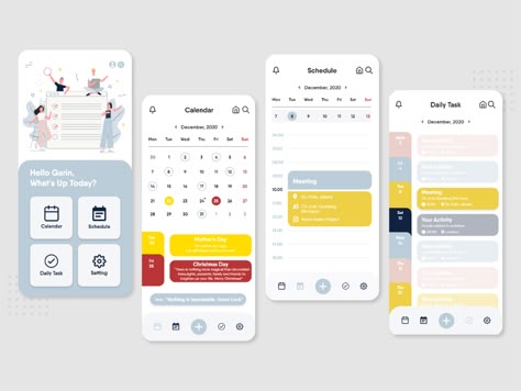 Calendar App Design, Calender Ui, Desain Ux, App Design Layout, Android App Design, 달력 디자인, Calendar Layout, Mobile App Design Inspiration, Calendar App